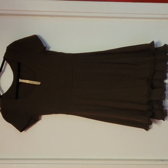 Uncle Frank Brown Dress Fit n Flare Short Sleeve Dress Size Small - Picture 3 of 10